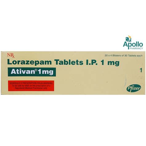 Ativan 1 mg Tablet | Uses, Side Effects, Price | Apollo Pharmacy