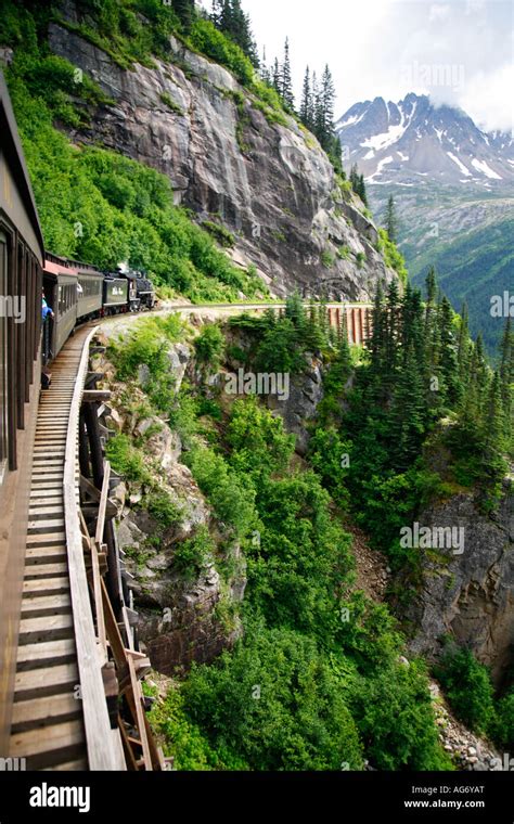 Aboard the White Pass Yukon Route Railroad from Skagway Alaska on ...