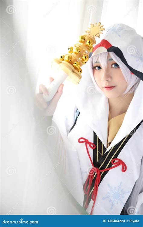 Japan Anime Cosplay in White Tone Room Editorial Stock Image - Image of ...