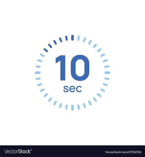 10 second timer clock 10 sec stopwatch icon Vector Image