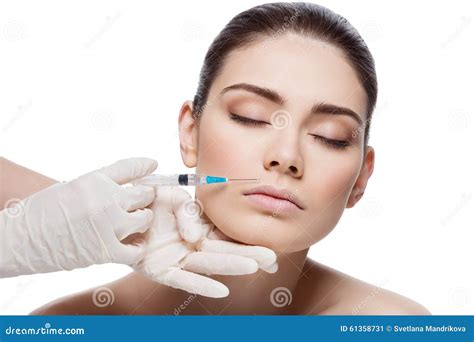 Woman Gets Collagen Injection Stock Image - Image of cosmetic, face ...