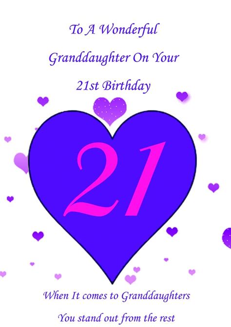 Granddaughter 21st Birthday Card | Etsy