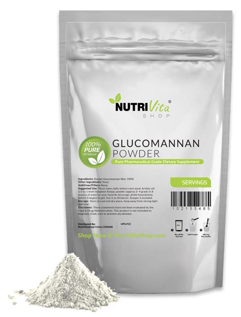 100% Pure Glucomannan Konjac Root Powder - NutriVitaShop