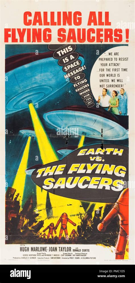 Hugh Marlowe, Earth vs. the Flying Saucers (Columbia, 1956). Poster File Reference # 33595 ...