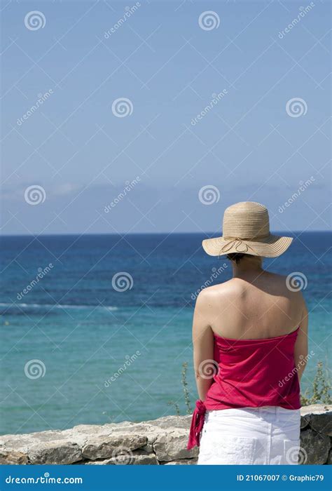 Looking out to sea stock image. Image of sunshine, hair - 21067007