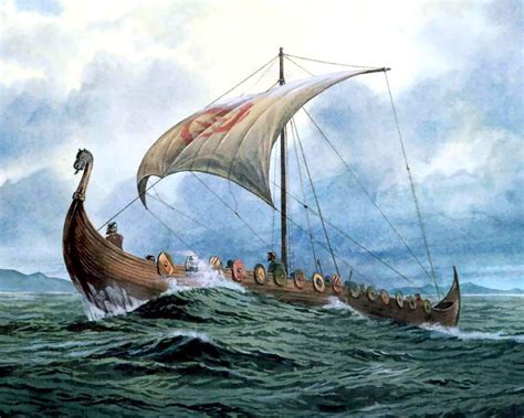 Viking longship artwork, sailing ship, artwork, Vikings HD wallpaper ...