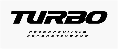 Alfabeto turbo dinámico. fuente pesada y de acción, tipo de velocidad ...