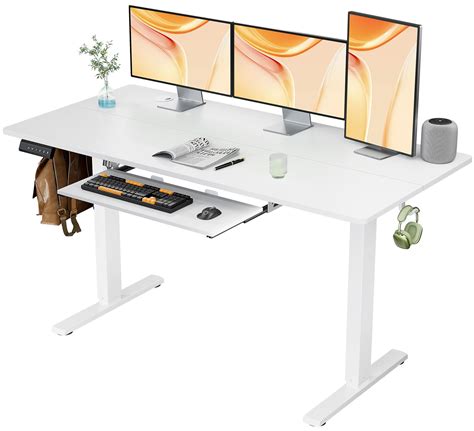 Buy Sweetcri Standing Desk with Keyboard Tray, 55 x 24 Inches Electric Standing Desk Adjustable ...
