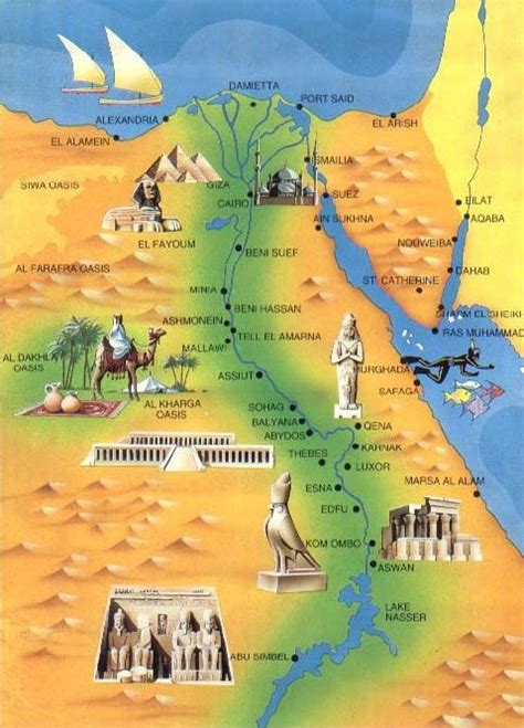 Map of Ancient Egyptian sites | Egypt map, Ancient egypt map, Egypt