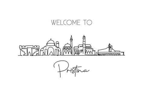 Pristina City Republic of Kosovo Map Vector Illustration, Scribble Sketch City of Prishtina Map ...