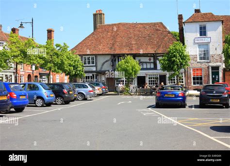 Centre of village and car park, Faversham Road, Lenham, Kent, England Stock Photo - Alamy