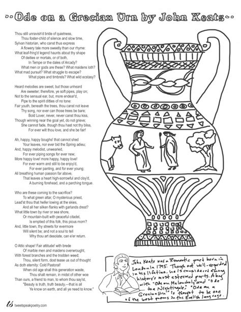 Coloring Page Poems: Ode on a Grecian Urn