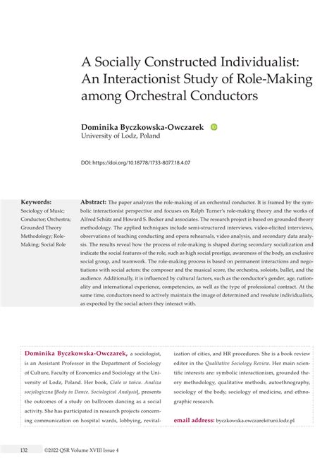 (PDF) A Socially Constructed Individualist: An Interactionist Study of Role-Making among ...