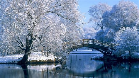 lake, Nature, Landscape, Snow, Winter, Bridge Wallpapers HD / Desktop and Mobile Backgrounds