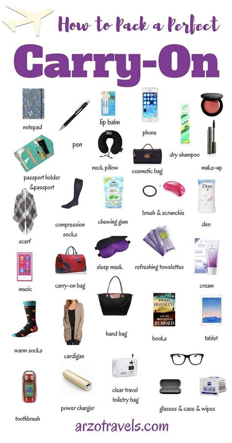 Packing Guide: Carry-On Essentials - Arzo Travels | Travel packing checklist, Packing tips for ...