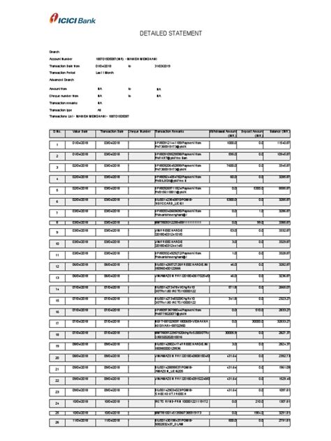 ICICI Bank Statement | PDF | Cheque | Institutional Investors