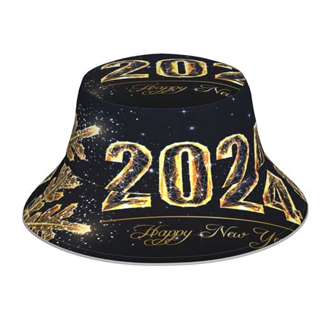 Bingfone Happy New Year 2024 (5) Bucket Hat For Men Women,Packable Reversible Printed Sun Hats ...