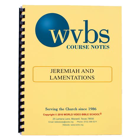 Jeremiah & Lamentations Electronic Version of Notebook Material | WVBS Store