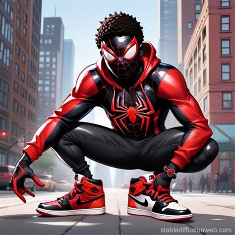 Miles Morales in Spider-Man Animation with Jordan 1s | Stable Diffusion ...