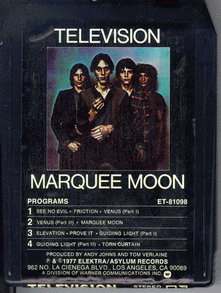 Television – Marquee Moon (1977, 8-Track Cartridge) - Discogs