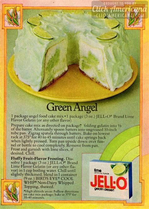 Green Angel Lime Cake recipe (1978) - Click Americana | Recipe | Lime cake recipe, Lime cake ...