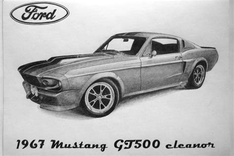 Ford Mustang Eleanor pencil drawing by al54xx on DeviantArt