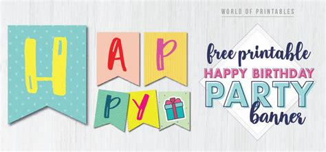 Happy Birthday Party Banner Free Printable - World of Printables