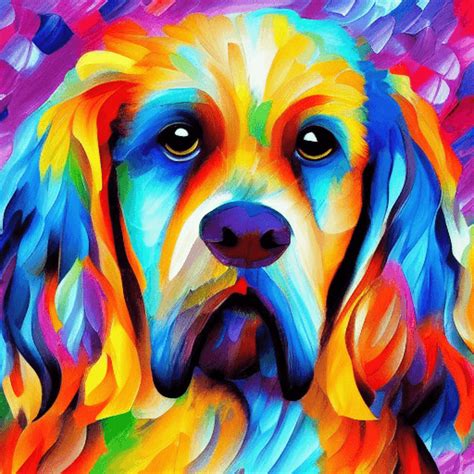 English Cocker Spaniel in the Style of Leonid Afremov Coloring Page Illustration · Creative Fabrica