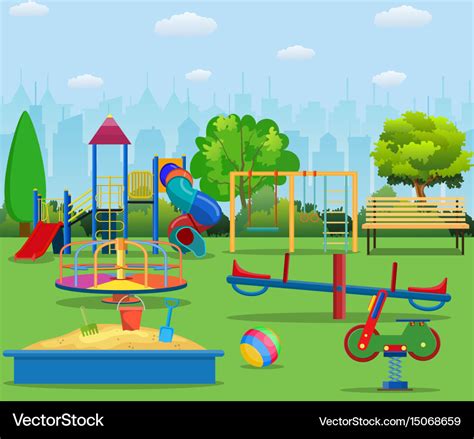 Kids playground cartoon concept background Vector Image