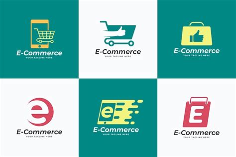 Free Vector | Set of flat design e-commerce logos