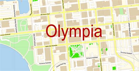 Olympia Washington US Map Vector Exact City Plan detailed Street Map ...