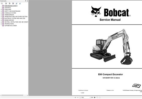 Bobcat Machinery E26 Operation and Maintenance Manual 2020 PDF