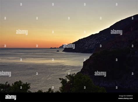 Sunset at Amalfi Coast Stock Photo - Alamy