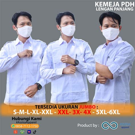 Jual BAJU PDH PUTIH POLOS LENGAN PANJANG | KEMEJA FORMAL BAHAN AMERICA DRILL | Shopee Indonesia