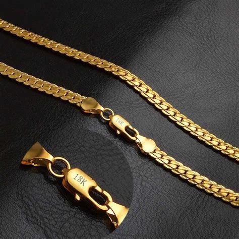 Women Men's Jewelry Solid 18K Yellow Gold Plated Snake Chain Necklace 20 inch | Walmart Canada