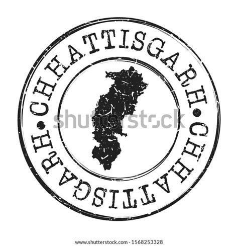 Chhattisgarh India Map Postmark Silhouette Postal: เวกเตอร์สต็อก (ปลอด ...