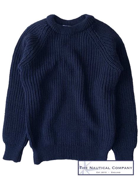 Men's Fishermans Jumper Navy Blue - THE NAUTICAL COMPANY UK