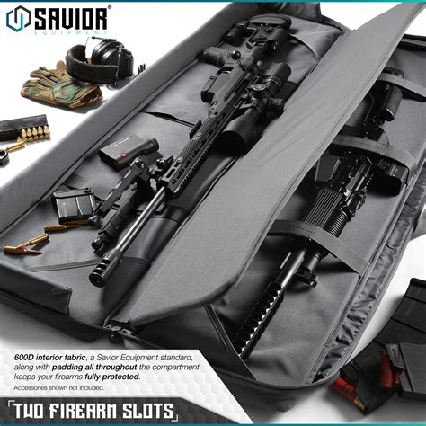 SAVIOR EQUIP Tactical Double Rifle Bag Gun Range Padded Soft Case 36 ...