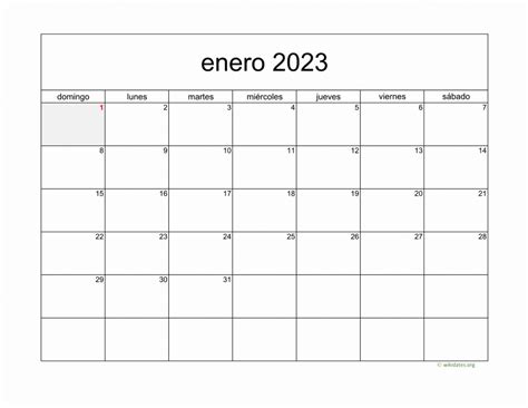 Calendario Enero 2023 de México | WikiDates.org