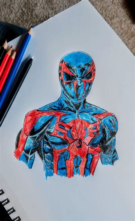 Tried some color work for my Spider-Man 2099 drawing : r/Marvel