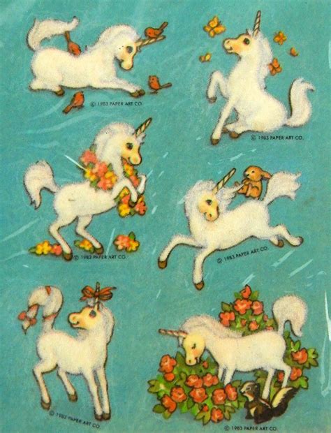 Vintage Paper Art fuzzy unicorn stickers | Unicorn art, Cute art, Unicorn illustration