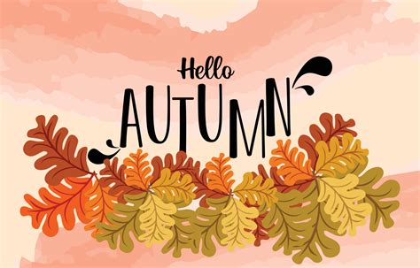 Hello Autumn background with leaves golden yellow. fall concept,For wallpaper, postcards ...