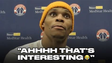 Russell Westbrook Recreates Iconic Meme During Press Conference - YouTube