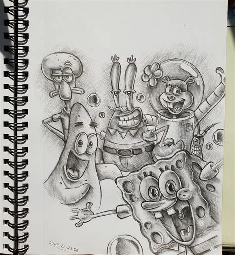 Spongebob Real Life Drawing