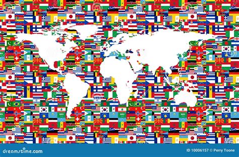 World Flag Map White Royalty Free Stock Photography - Image: 10006157