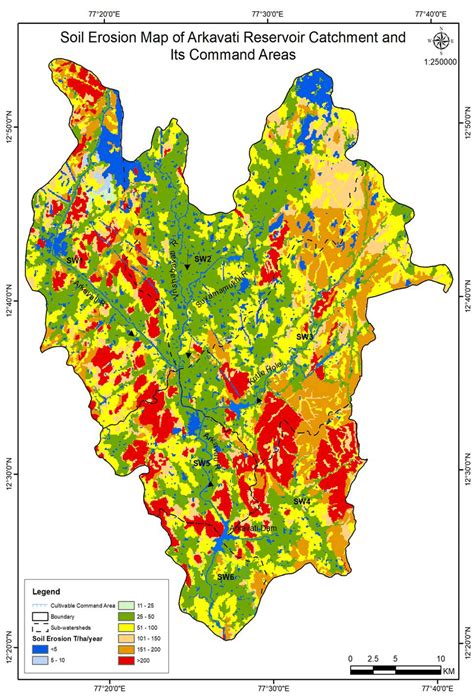 Soil erosion map of the study area. | Download Scientific Diagram