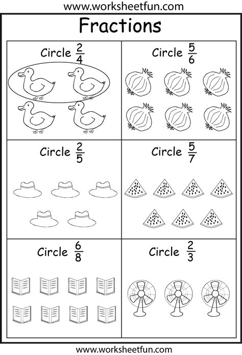 Free Printable Fraction Worksheets