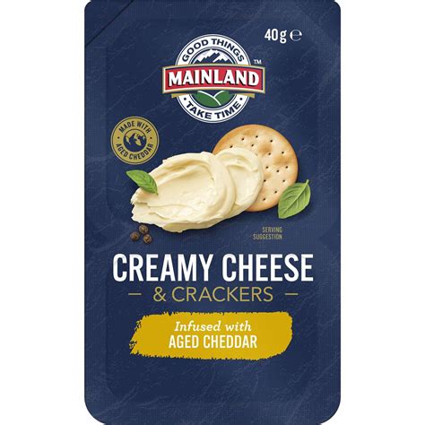 Mainland Creamy Cheese Infused With Aged Cheddar & Crackers 40g | Woolworths