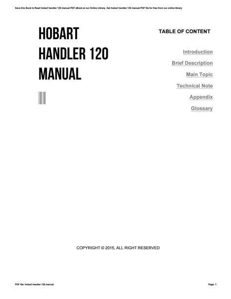 Hobart handler 120 manual by mor1932 - Issuu