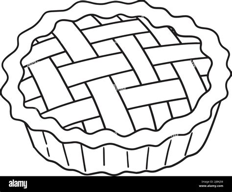 Thanksgiving Apple Pie Isolated Coloring Page Stock Vector Image & Art - Alamy